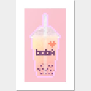 Pixel Boba - Peach Posters and Art